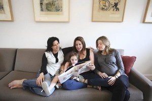 Martha Davis, left, Lisa Eisenpresser, Kate Eisenpresser-Davis, 4, Angela Courtin