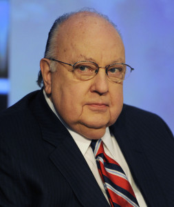 Roger Ailes, Chairman & CEO, Fox News & Fox Business, speaking at Graduation ceremony for the Ailes Apprentice Program, 1121 Sixth Ave, NYC. Also speaking at event: Reverend Jesse Jackson, Captain Gail Harris, Pano Santos ph. D., Harris Faulker, and Bill Hemmer. Also: Interior photographs of FOX studio. Pictured: Roger Ailes Ref: SPL460816 151112 Picture by: David McGlynn / Splash News Splash News and Pictures Los Angeles: 310-821-2666 New York: 212-619-2666 London: 870-934-2666 photodesk@splashnews.com